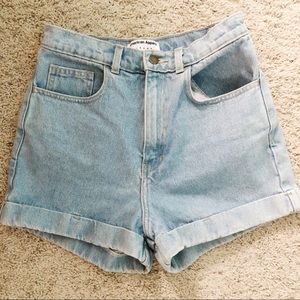 American Apparel high-waisted jean shorts